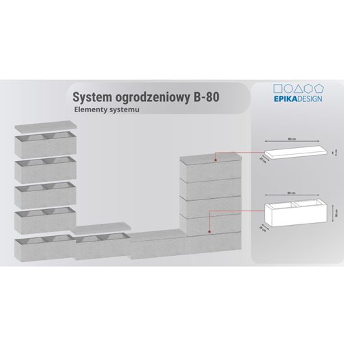 EPIKA DESIGN Bloczek ogrodzeniowy B-80