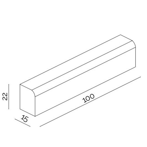 Kost-Bet KRAWĘŻNIK NAJAZDOWY szary 15x22x100 cm